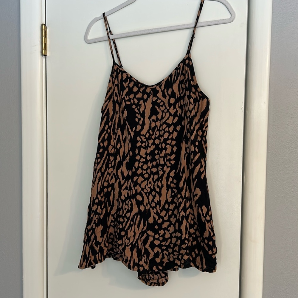 Amuse Society brown and black animal print romper